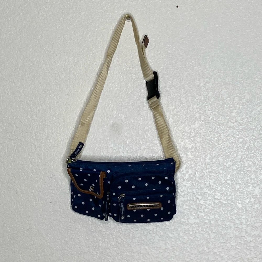 Lily Bloom Women’s Navy with White Polka Dots Belt Bag
